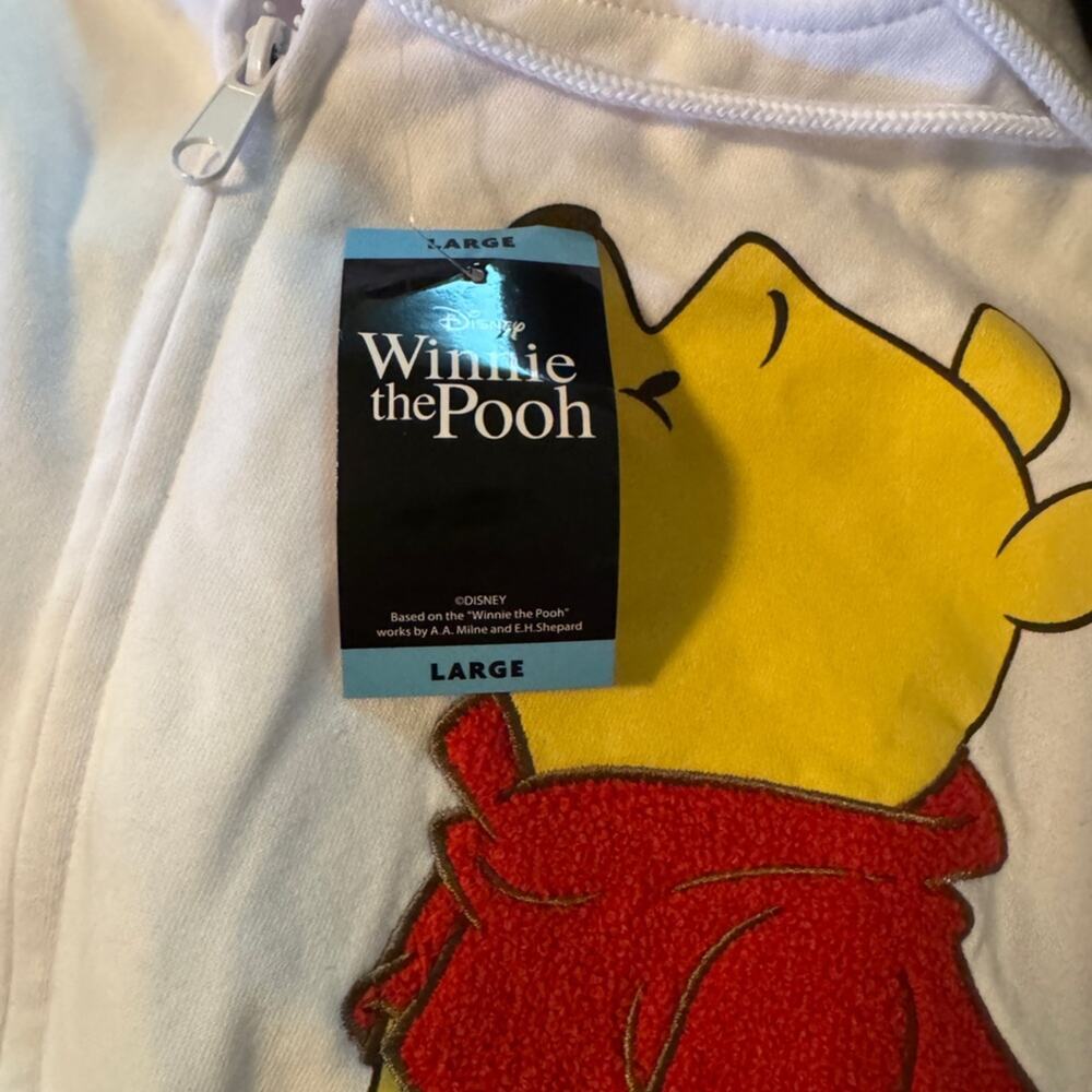 DISNEY Winnie The Pooh Soft Full Zip Long Sleeve Hoodie, Size L New w/ Tag SOO - Picture 7 of 8